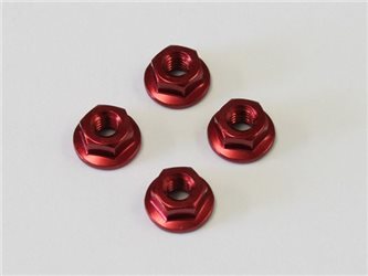 ALU FLANGED NUTS M4X4.5 - RED (4)